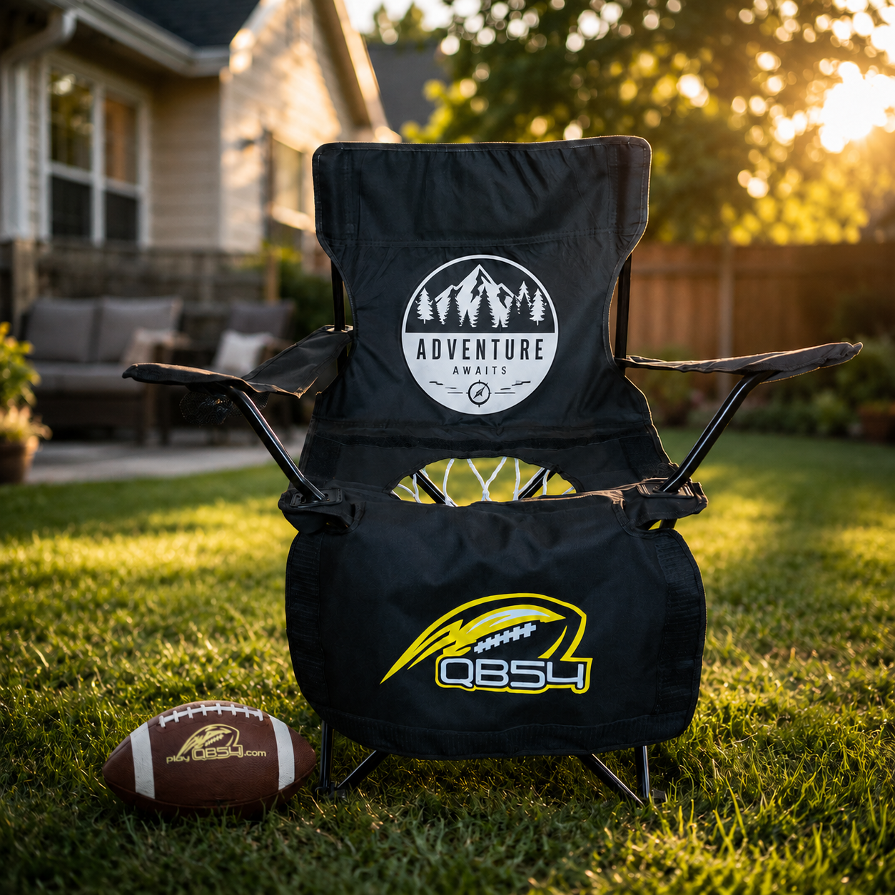 Your logo, on the <strong>game set</strong>