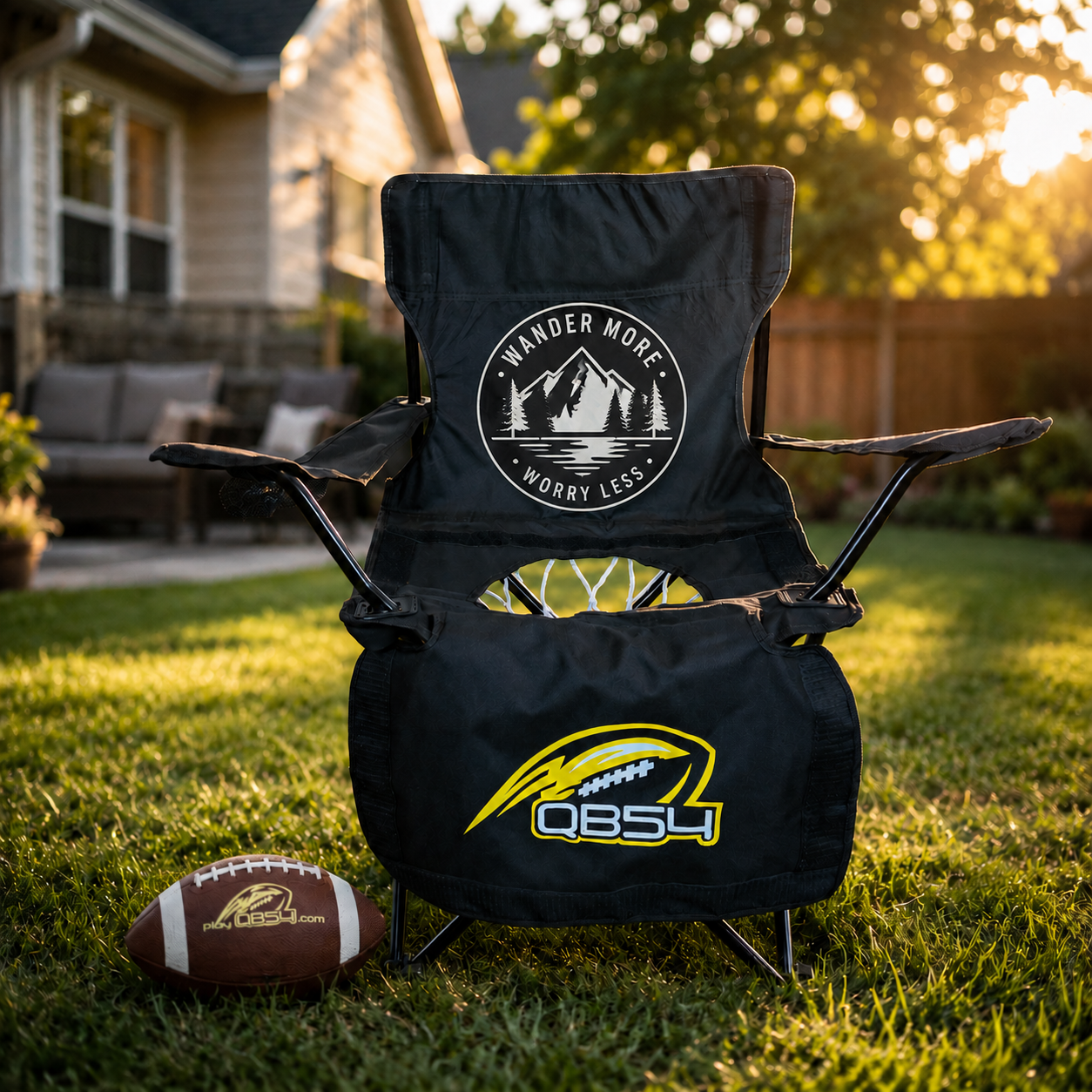 Your logo, on the <strong>game set</strong>